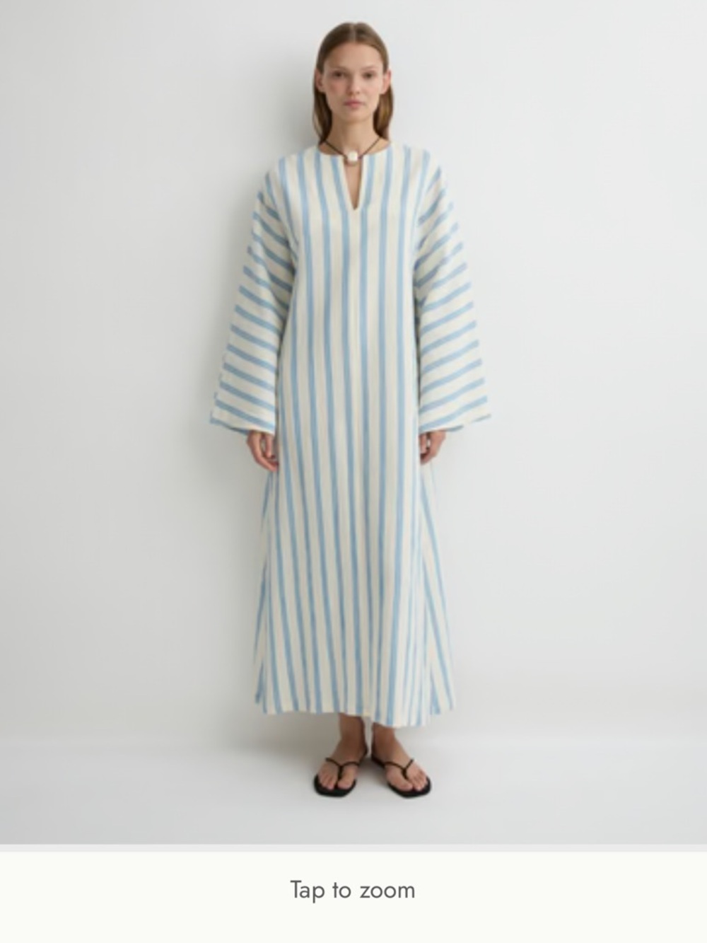 BONDI BORN Blue and White Striped Maxi Dress